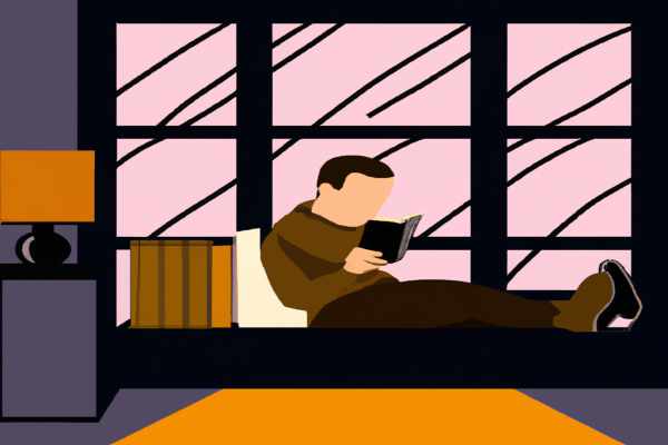 An illustration of a reader enjoying A Thousand Splendid Suns by Khaled Hossein in a cosy interior