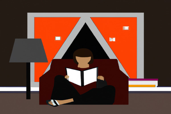 An illustration of a reader enjoying A Universe from Nothing by Lawrence M. Krauss in a cosy interior