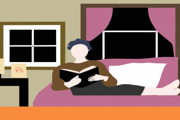 An illustration of a reader enjoying Bad Science by Ben Goldacre in a cosy interior