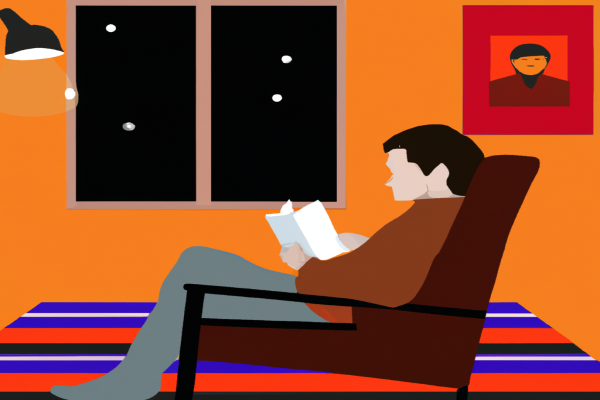 An illustration of a reader enjoying Bel Canto by Ann Patchett in a cosy interior