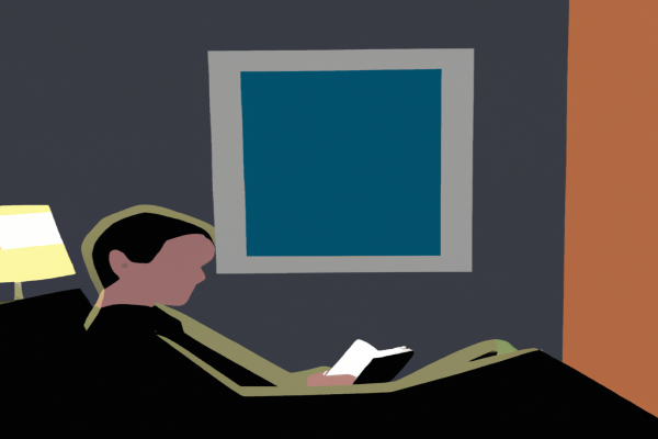 An illustration of a reader enjoying Born a Crime by Trevor Noah in a cosy interior