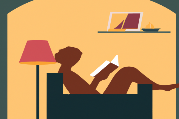 An illustration of a reader enjoying Braving the Wilderness by Brené Brown in a cosy interior