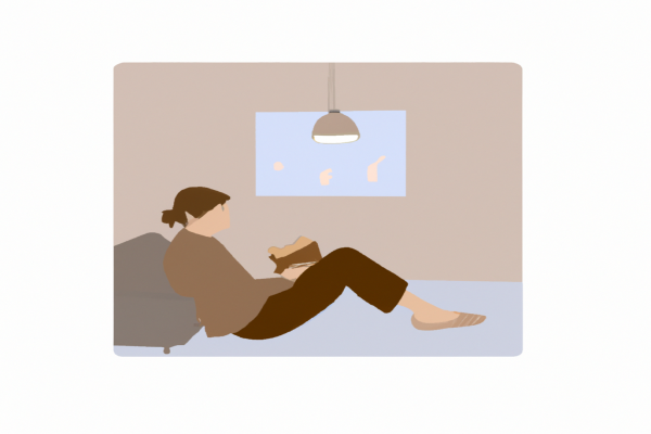 An illustration of a reader enjoying Cold Mountain by Charles Frazier in a cosy interior