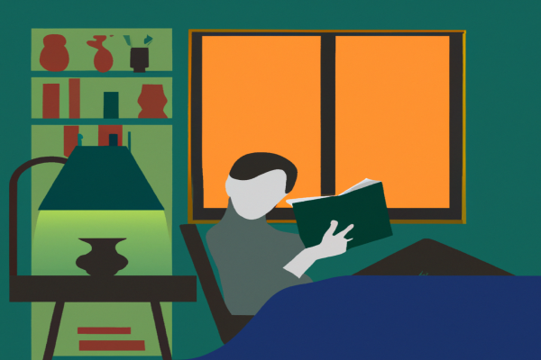 An illustration of a reader enjoying I Know This Much Is True by Wally Lamb in a cosy interior