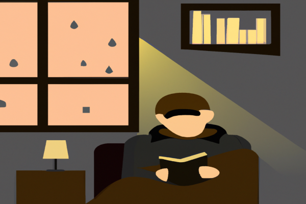 An illustration of a reader enjoying Linchpin by Seth Godin in a cosy interior