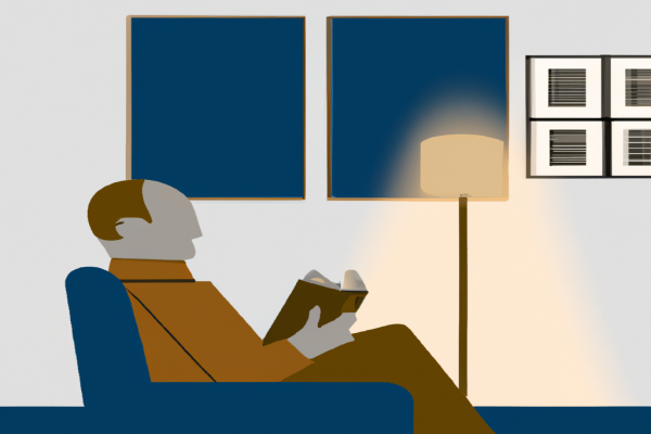 An illustration of a reader enjoying Memoirs of a Geisha by Arthur Golden in a cosy interior