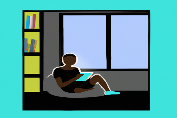 An illustration of a reader enjoying Mindset by Carol S. Dweck in a cosy interior