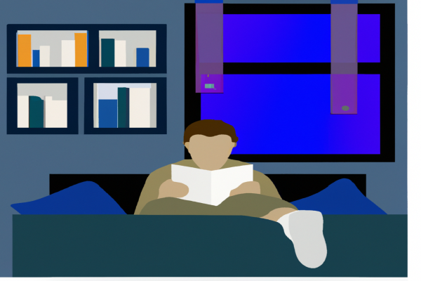 An illustration of a reader enjoying The Big Short by Michael Lewis in a cosy interior