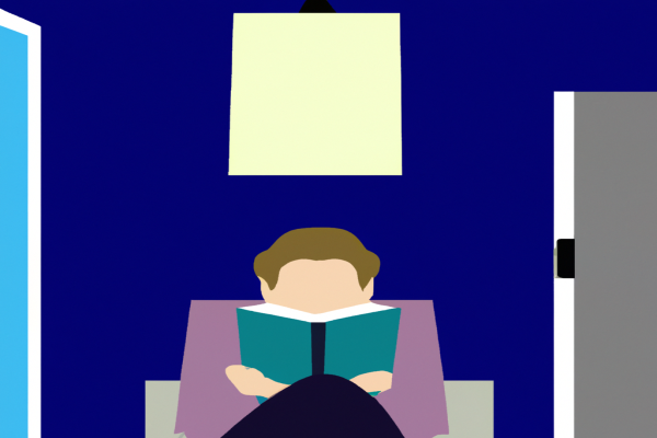 An illustration of a reader enjoying The Business Acumen Handbook by Steven Haines in a cosy interior