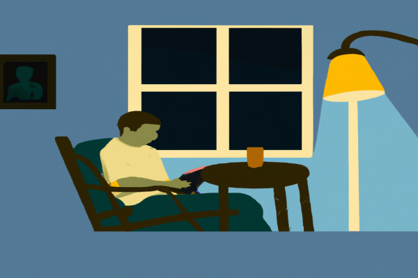 An illustration of a reader enjoying The Highly Sensitive Person by Elaine N. Aron in a cosy interior