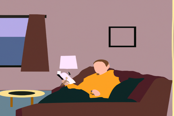 An illustration of a reader enjoying The History of Love by Nicole Krauss in a cosy interior