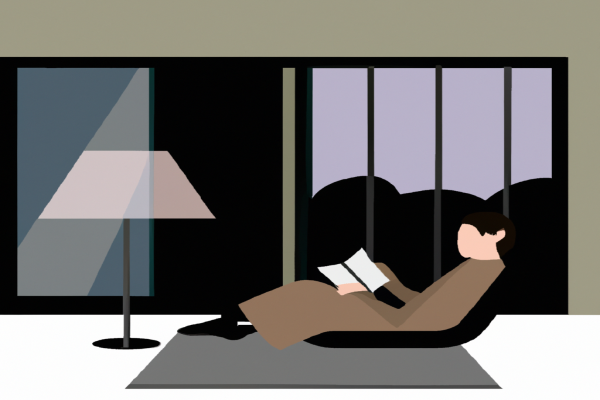 An illustration of a reader enjoying The House on Mango Street by Sandra Cisneros in a cosy interior