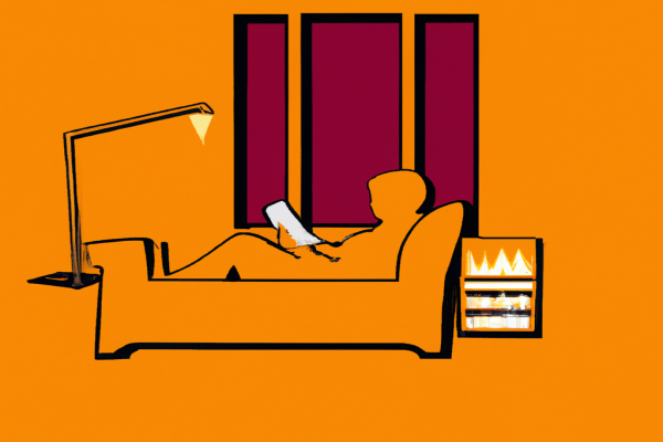 An illustration of a reader enjoying The Indigo Girl by Natasha Boyd in a cosy interior