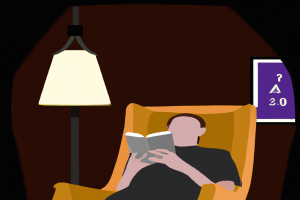 An illustration of a reader enjoying The Intelligent Investor by Benjamin Graham in a cosy interior