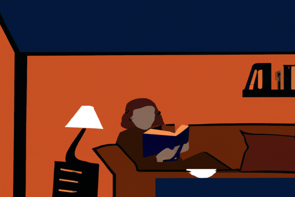 An illustration of a reader enjoying The Kite Runner by Khaled Hosseini in a cosy interior