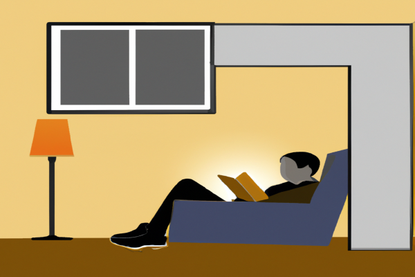 An illustration of a reader enjoying The Lean Startup by Eric Ries in a cosy interior