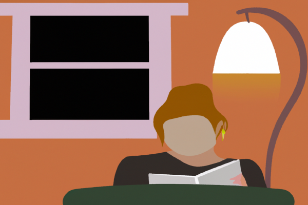 An illustration of a reader enjoying Zero To One by Peter Thiel in a cosy interior