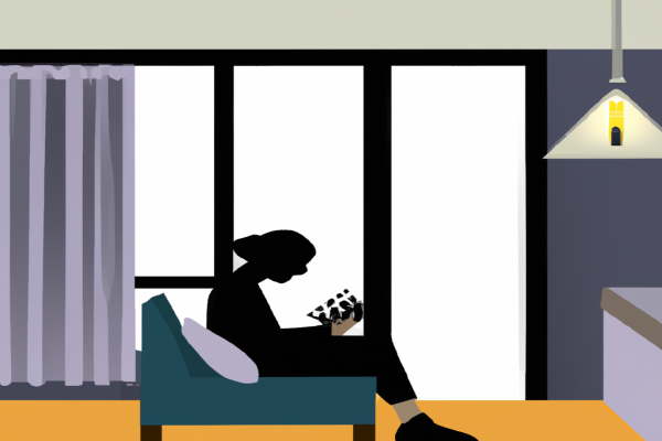 An illustration of a reader enjoying Snow Falling on Cedars by David Guterson in a cosy interior