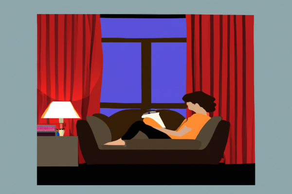 An illustration of a reader enjoying Half Broke Horses by Jeannette Walls in a cosy interior