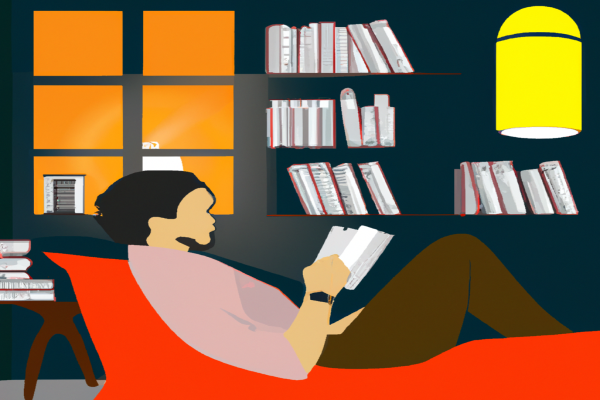 An illustration of a reader enjoying The Bonesetter's Daughter by Amy Tan in a cosy interior