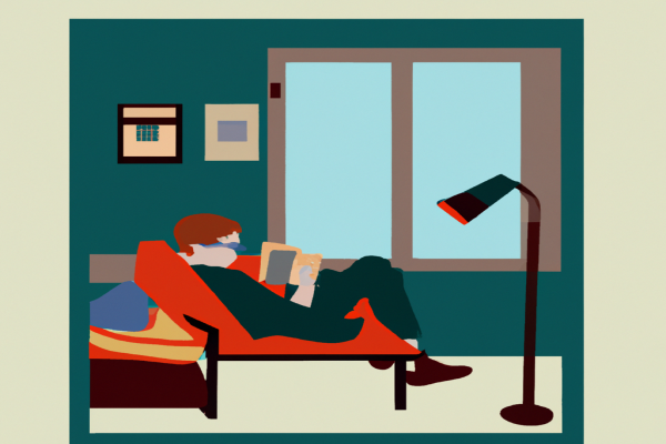 An illustration of a reader enjoying The Power of One by Bryce Courtenay in a cosy interior
