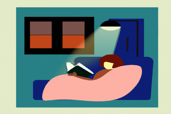 An illustration of a reader enjoying Against the Gods by Peter L. Bernstein in a cosy interior