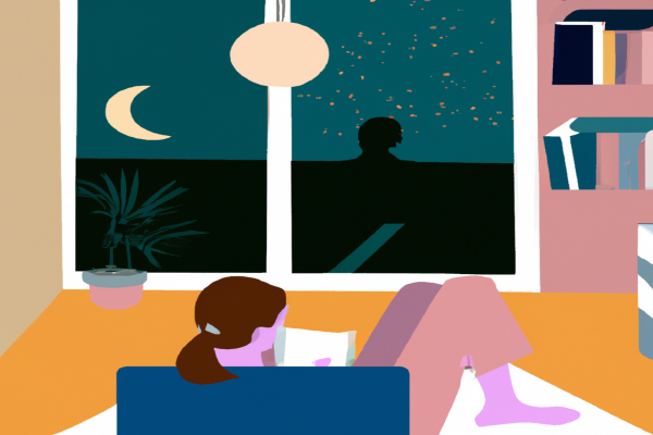 An illustration of a reader enjoying An Unquiet Mind by Kay Redfield Jamison in a cosy interior