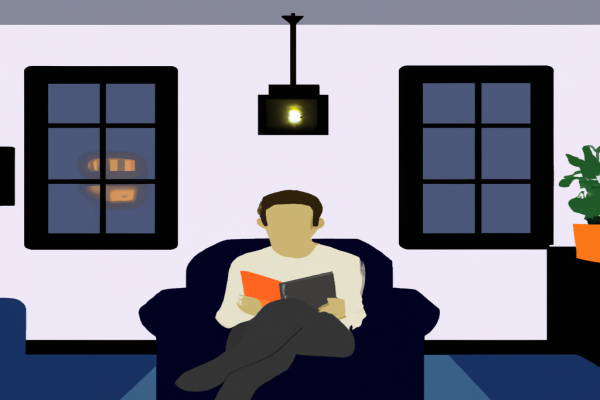 An illustration of a reader enjoying Counterfeit by Kirstin Chen in a cosy interior