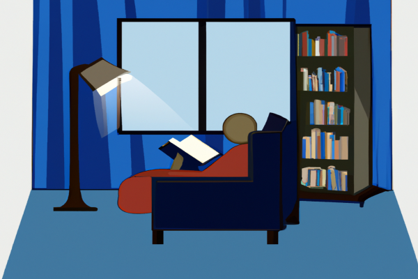 An illustration of a reader enjoying Cutting for Stone by Abraham Verghese in a cosy interior