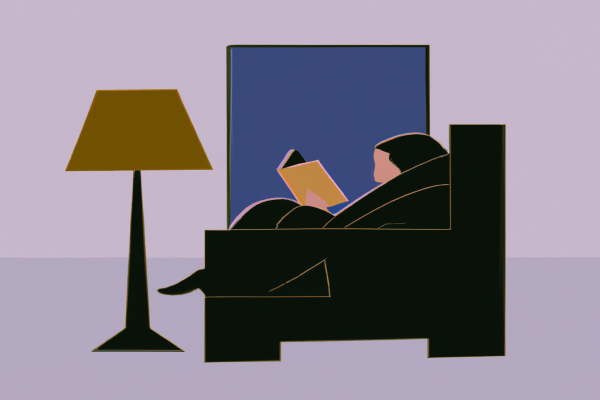 An illustration of a reader enjoying Do the Work by Steven Pressfield in a cosy interior