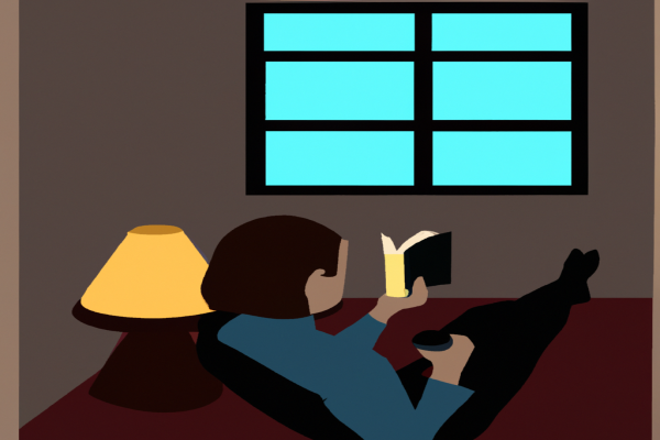 An illustration of a reader enjoying How To Get Away With E-Commerce Fraud by Edoardo Fiorentini in a cosy interior