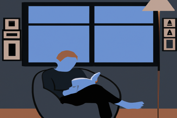 An illustration of a reader enjoying Modern Man in Search of a Soul by C.G. Jung in a cosy interior