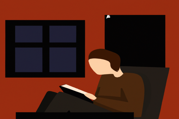 An illustration of a reader enjoying On Becoming a Person by Carl R. Rogers in a cosy interior