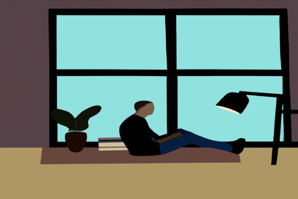 An illustration of a reader enjoying One Flew Over the Cuckoo's Nest by Ken Kesey in a cosy interior