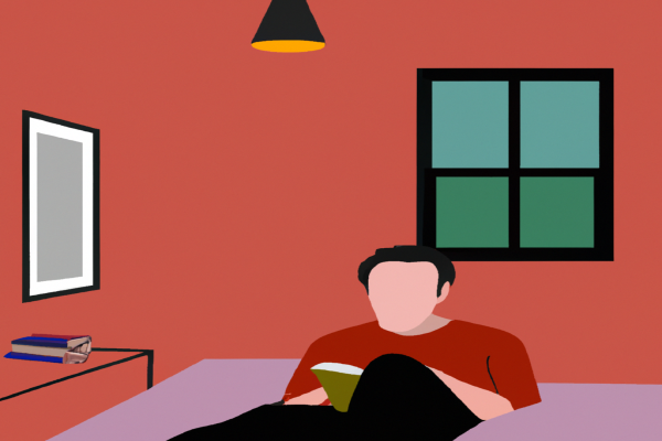 An illustration of a reader enjoying Pale Blue Dot by Carl Sagan in a cosy interior