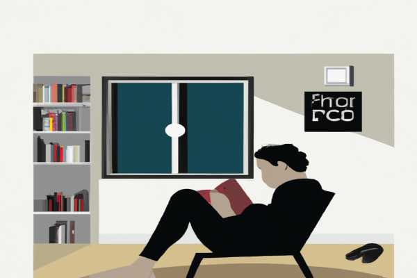 An illustration of a reader enjoying Peopleware by Tom DeMarco in a cosy interior