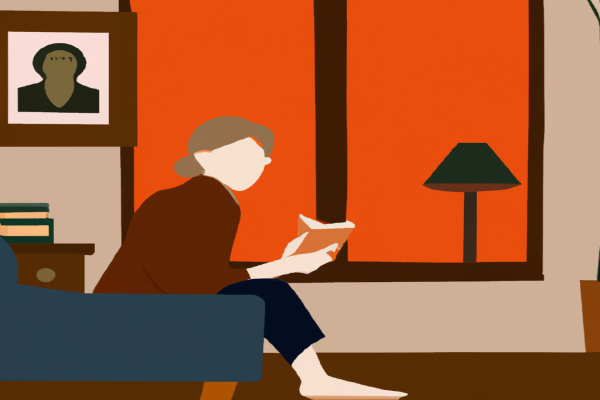 An illustration of a reader enjoying Personality Plus by Florence Littauer in a cosy interior
