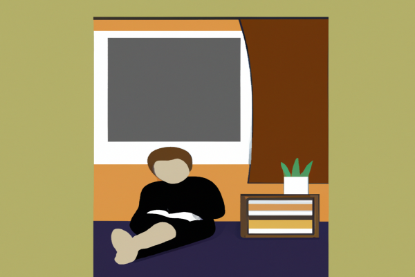 An illustration of a reader enjoying Swipe to Unlock by Parth Detroja in a cosy interior