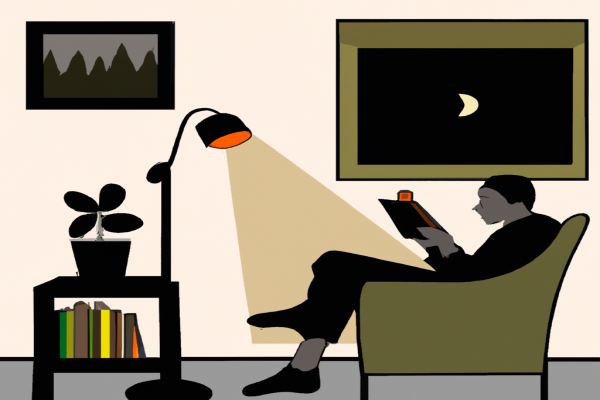 An illustration of a reader enjoying The Bullet Journal Method by Ryder Carroll in a cosy interior