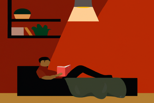 An illustration of a reader enjoying The Everything Store by Brad Stone in a cosy interior