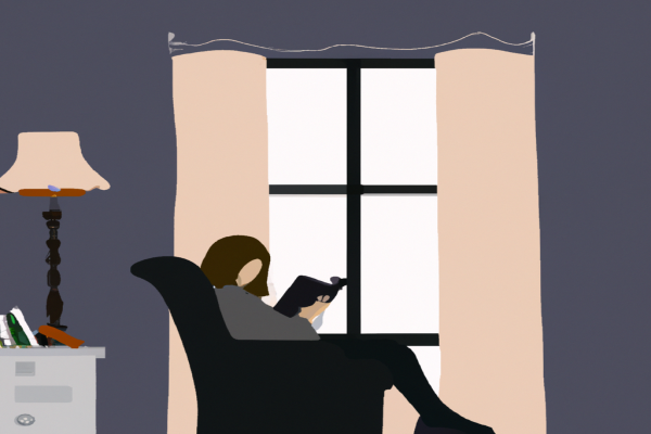 An illustration of a reader enjoying The Hard Thing About Hard Things by Ben Horowitz in a cosy interior