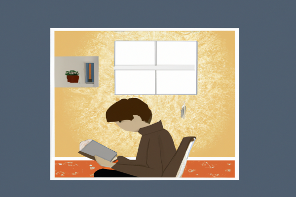 An illustration of a reader enjoying The Innovator's Dilemma by Clayton M. Christensen in a cosy interior