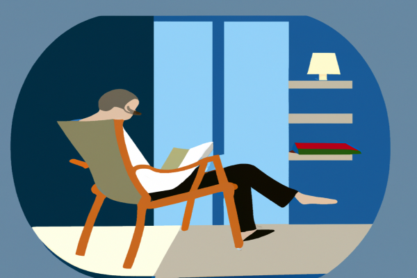 An illustration of a reader enjoying The One Thing by Gary Keller in a cosy interior