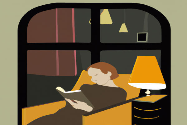 An illustration of a reader enjoying Those Who Save Us by Jenna Blum in a cosy interior