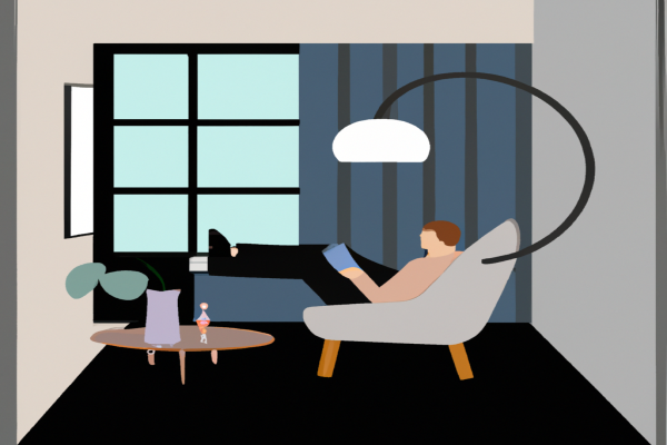 An illustration of a reader enjoying Two Can Keep a Secret by Karen M. McManus in a cosy interior