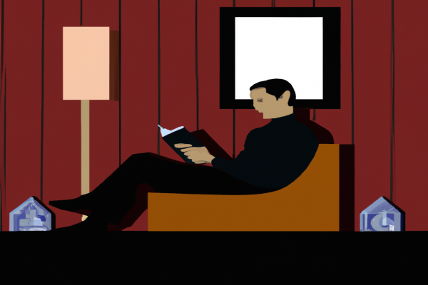 An illustration of a reader enjoying Ultralearning by Scott H. Young in a cosy interior