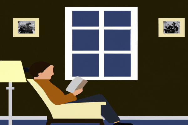 An illustration of a reader enjoying Wide Sargasso Sea by Jean Rhys in a cosy interior