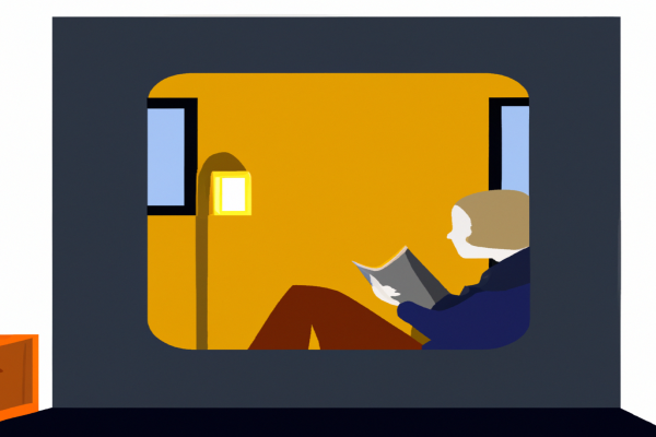 An illustration of a reader enjoying Winning by Jack Welch in a cosy interior