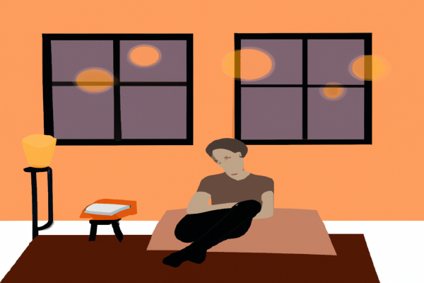 An illustration of a reader enjoying Without Seeing the Dawn by Stevan Javellana in a cosy interior